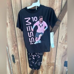 Messi Kids Pajama Set - Black and Pink